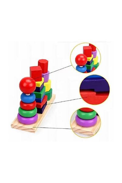 rexa Wooden Rainbow Shape Tower Set