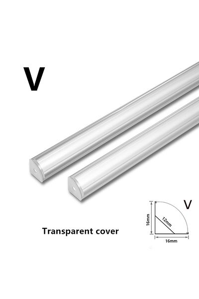 Choice V transparent cover 2pcs LED Angle Aluminum Slot Strip Lamp, Kitchen Cabinet Lamp, Suitable for 8-12