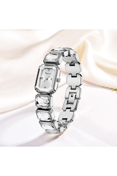 Choice ساعة نسائية جديدة فاخرة متعددة الألوان 2024 بسوار من الألماس باللون الوردي الذهبي وحزام من الفولاذ المقاوم للصدأ