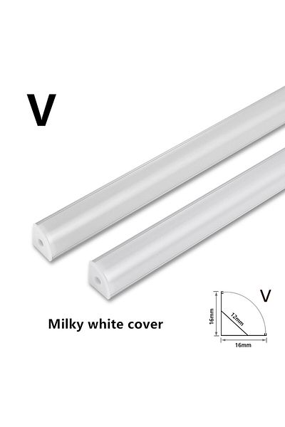 Choice V Milky cover 6pcs LED Angle Aluminum Slot Strip Lamp, Kitchen Cabinet Lamp, Suitable for 8-12mm, 57