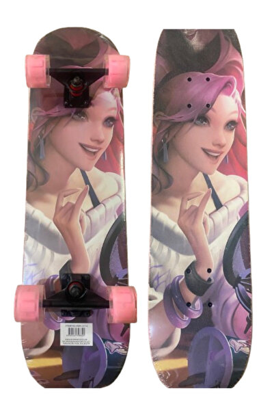 Janissary Işıklı Kaykay Profesyonel Büyük Boy Tahta Zımparalı 80cm