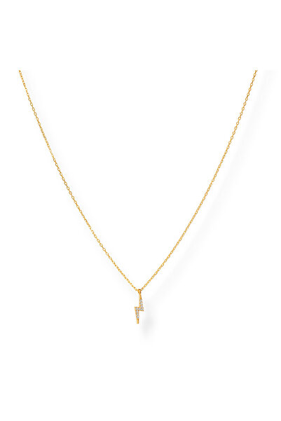 Joy of Jade Bailey Şimşek Pendant Kolye, 18 Ayar Altın Kaplama