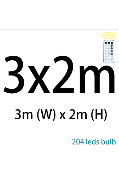 Choice ستارة LED بيضاء دافئة بمقبس من الاتحاد الأوروبي بطول 3 أمتار × 2 متر م...