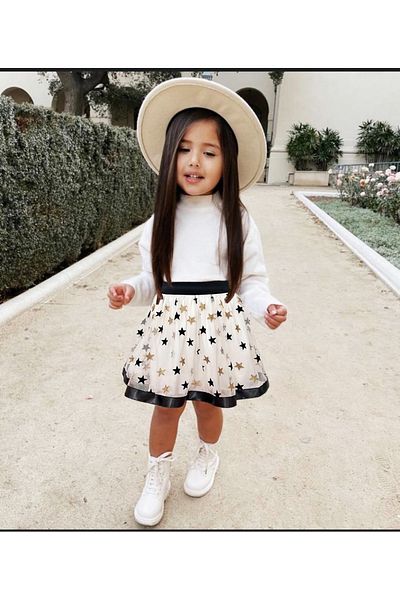 By Piera Elastic Waist Tulle Children's Skirt 0802