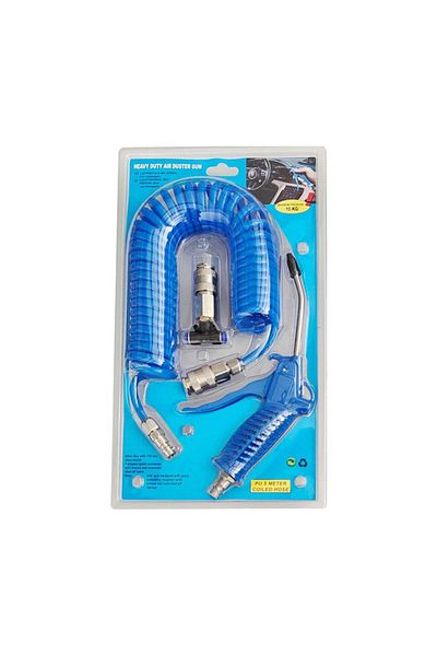 Choice 5x8mm Air Blow Duster Set with 5 Meter Long Coil Pu Hose for Truck Air Compressor Dust Removal Air D