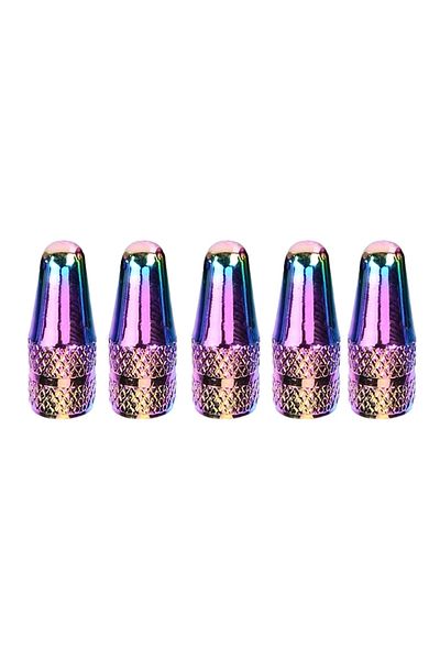 Choice 5pcs 2/5/10/20pcs Rainbow Color Bicycle Tire Valve Cap Aluminum High Pressure Caps for Presta Valves