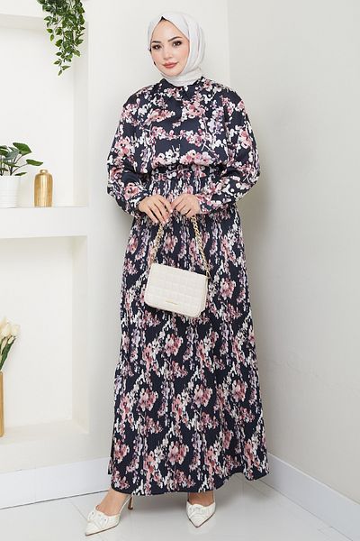 InStyle Satin Mist Pleated Black Skirt Suit