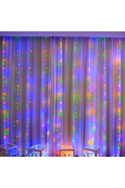 Choice 3x3M Multicolor 3/6M USB LED Curtain 8Modes Remote Control String Lights Holiday Wedding Fairy Garla