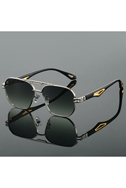 Choice as picture shows s-gradient green KAMMPT Vintage Square Sunglasses Men New Classic Double Bridge Gra