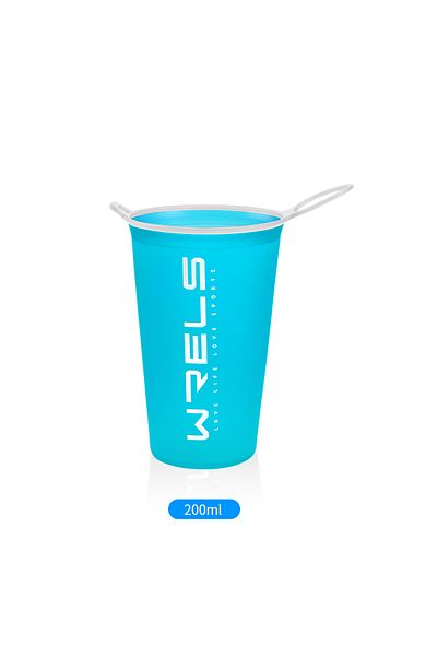 Choice SKY BLUE 1pc 200ml Foldable Sports Water Cup Marathon Cross-country Running Folding Soft Water Cup S