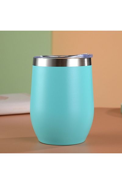 Choice 301-400ml Light-blue 12oz Eggshell Cup Stainless Steel Thermos Bottle Portable Coffee Cups Water Bot