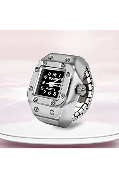 Choice ساعة خاتم سوداء جديدة رائجة البيع إبداعية مصنوعة من سبيكة معدنية مربعة...