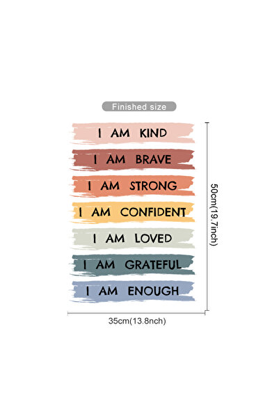 Choice ملصق حائط SL3660A لتأكيدات "أنا طيب، أنا شجاع، أنا محبوب" للأطفال والك...