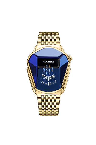 Choice ساعة رجالية ذهبية بتصميم جديد وعصري مقاومة للماء بتصميم دراجة نارية