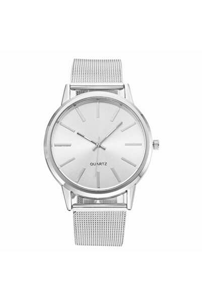 Choice 0ساعات نسائية فاخرة باللون الفضي والأبيض 2025 ساعة كوارتز فضية أنيقة جديدة وبسيطة للسيدات في العمل B