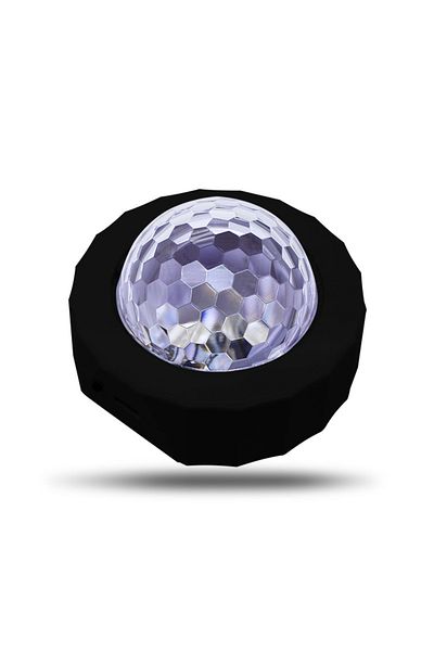 Choice black Car Disco Ball Rechargeable Battery Mini Disco Ball for Car Music Sound Activated Multicolor C