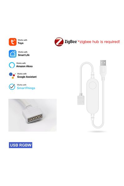 Choice وحدة تحكم LED Zigbee 5V RGBW 5Pin Tuya WiFi Zigbee 3.0 DC5V 4pin RGB 5pin RGBW 3Pin WS2812b LED Str