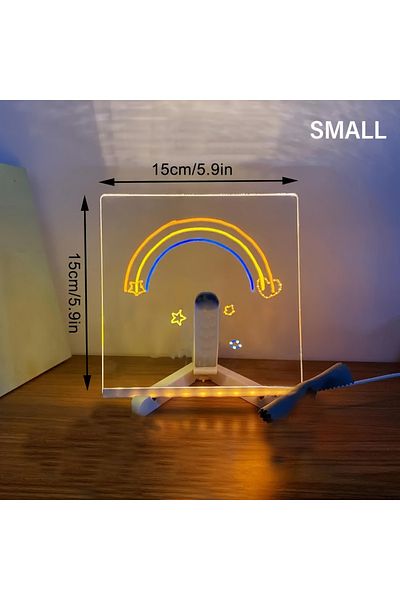 Choice 15x15cm LED light up acrylic message board Erasable USB Children's Drawing Board CIY for Birthday Gi