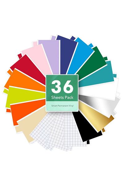 Choice 20park Smart Sticky Vinyl Permanent 18/20/36 Sheets (5.5X12 INCHES), Compatible With Cricut Joy -no