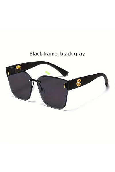 Choice Black Luxury Womens Sunglasses Large Frame UV Resistant Gradient Lens Trendy High End Face Contourin