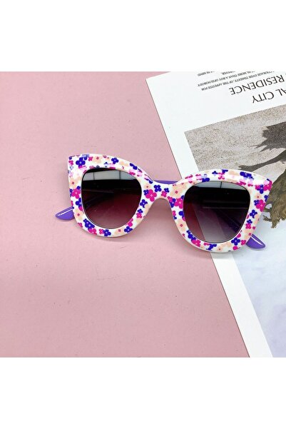 Choice حقيبة سفر أنيقة باللون الأبيض والأرجواني للأطفال، نظارات شمسية مضادة ل...