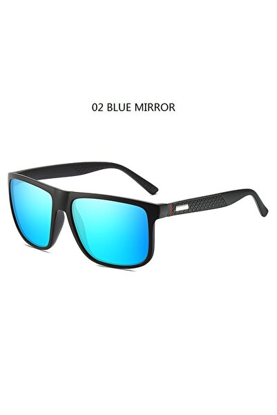 Choice 02 نظارات شمسية مربعة زرقاء عاكسة عصرية للرجال والنساء من علامة تجارية...