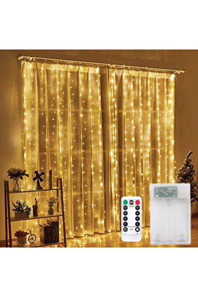 Choice صندوق بطارية 3 × 3 متر أضواء عيد الميلاد البيضاء الدافئة ستائر للنوافذ LED الجنية إضاءة رأس السنة الجديدة غرفة S