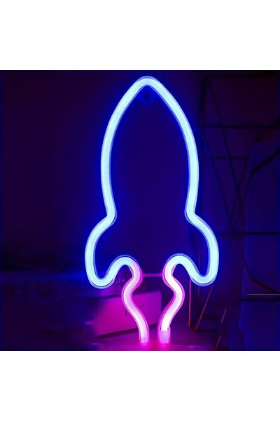 Choice Rocket-PinkBlue 1pc, cool neon light battery/USB power supply, game room bedroom party, wedding girl