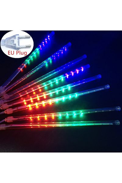 Choice EU Plug 50cm-8Tubes Multicolor EU Plug LED Meteor Shower Light 30/50cm Holiday String Lights Fairy G