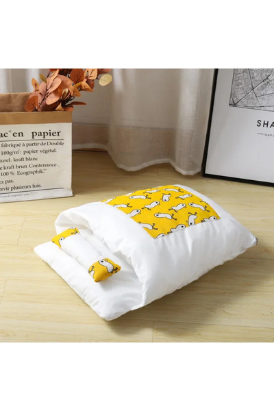 Choice XL Yellow Kawaii Removable Cats Bed House Home Supplies Products for Adult Cats Large Pet Dog Bed Ca