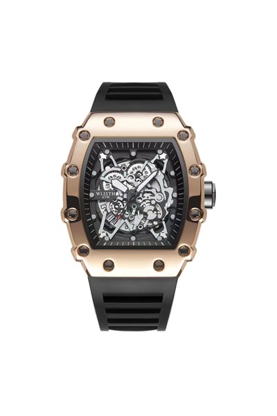 Choice ساعة رجالية ذهبية جديدة ذات حركة أوتوماتيكية أنيقة مزودة ببرميل مضيء و...