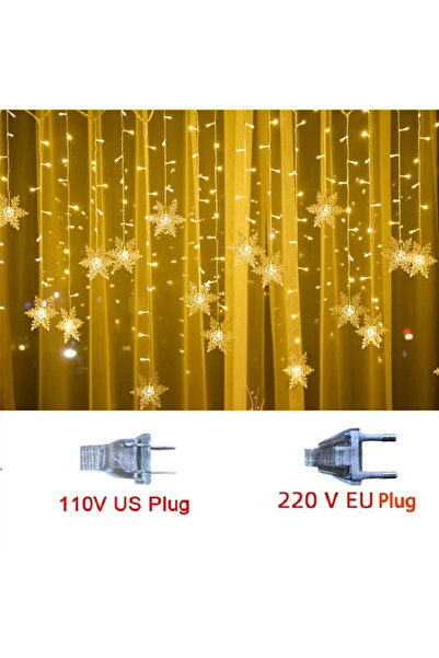 Choice سلسلة أضواء LED دافئة بطول 3.2 متر على شكل رقاقات ثلج عيد الميلاد، قاب...