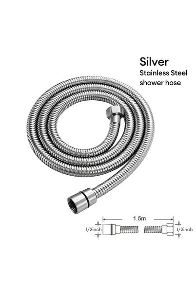 Choice 1pcs 1.5M Stainless Steel Hose Extension Tube Bathroom Shower Tube Extension Tube Water Pipe Draw...