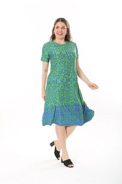 MODA Women's Plus Size Green Viscosse Dress