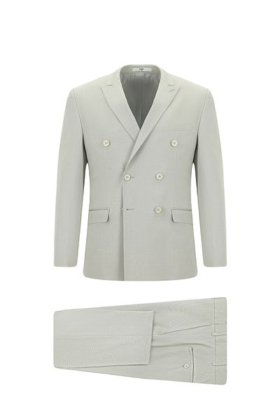 Kiğılı Super Slim Fit Extra Slim Fit Cotton Lyocell Double Breasted Suit