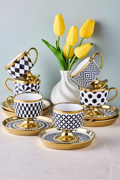 Perotti Heybet 6-Person Porcelain Coffee Cup Set