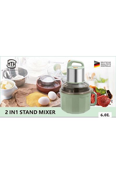 HTH 6 L Stainless Steel Multifunctional Dual Speed Regulation Double Layer Four Blade Knife Cooking Mach
