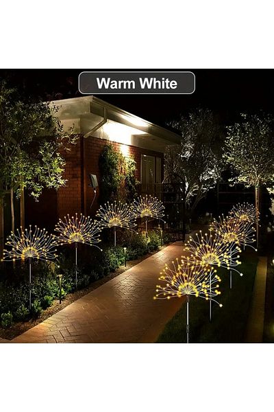 Choice 8mode 90led 90led 8 Mode Firework Lamp Solar Powered Outdoor Grass Globe Dandelion Fireworks Lamp fo
