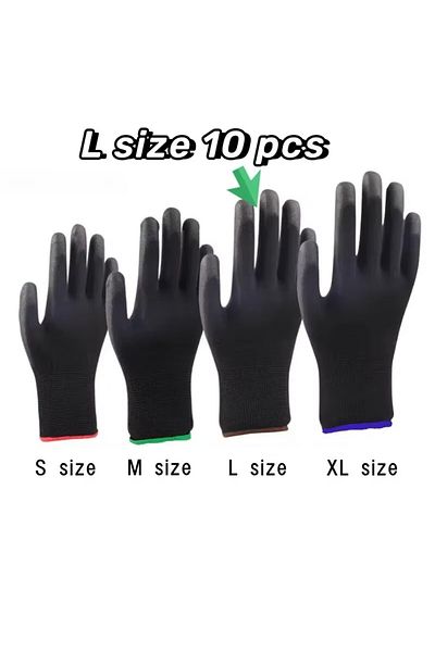 Choice L 10 Pairs Durable Safety Gloves - Anti-Slip, Wear-Resistant, ESD Protection for Gardening & Woodwo.