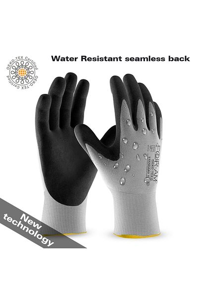Choice GRAY L 1pc Quick Water Repellent Nylon Gloves 0.53oz MicroFoam Nitrile Coated Work Gloves Home Impro