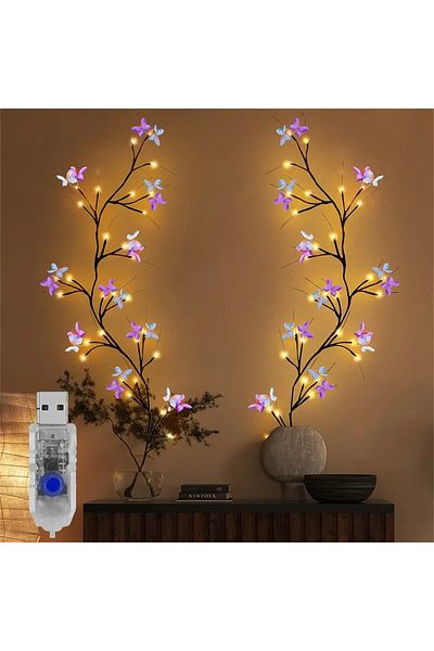 Choice 30 LED RGB 1pc Willow Vine Light With Butterfly Tree Branch Light 8 Modes 30led USB Operated Fairy L