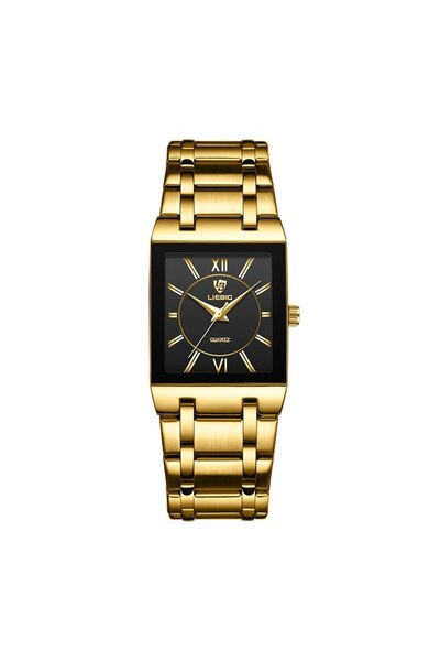 Choice ساعة يد رجالية فاخرة من LiEBIG باللون الأسود من الكوارتز الذهبي للنساء...