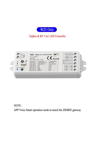 Choice ZigBee Controller TUYA ZigBee LED Controller KIT 5CH DC 12V 24V Smart Dimmer RF 4 Zone Remote Contro