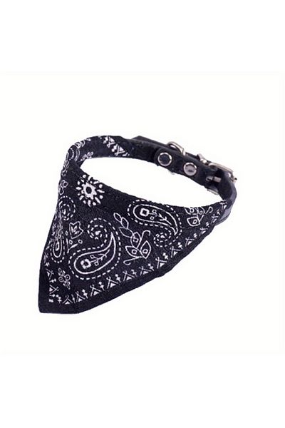 Choice Black S Adjustable Pet Bandana Collar, Polyester Knit Fabric Saliva Towel, Triangle Neckerchief for
