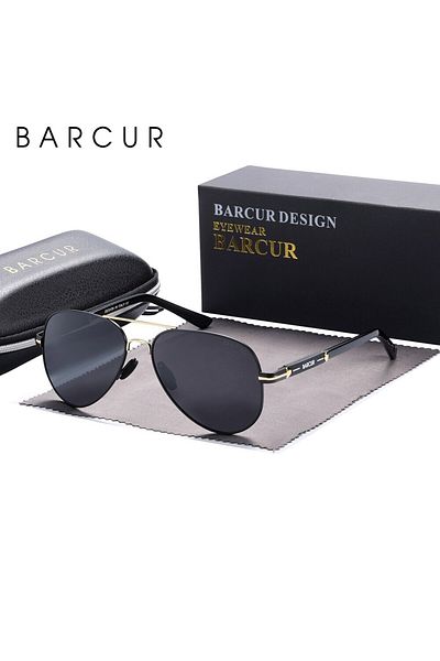 Choice Gold Gray BARCUR Polarized Mens Sunglasses Pilot Sun Glasses for Men Accessories Driving Fishing Hik