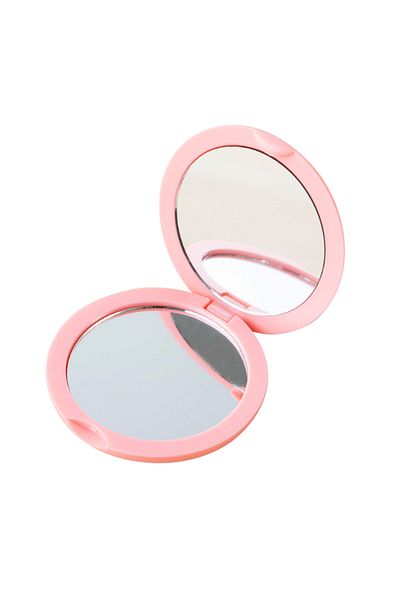 Choice Pink Handheld Makeup Mirror Double Sided Mini Portable Pocket Folding Round Makeup Mirror For Travel
