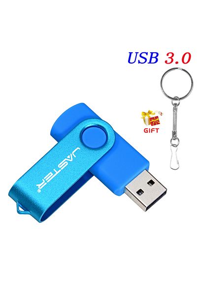 Choice 32GB Blue Colorful USB 3.0 Flash Drive 64GB Rotatable Pen Drive 32GB Key Chain Black Memory stick Cr