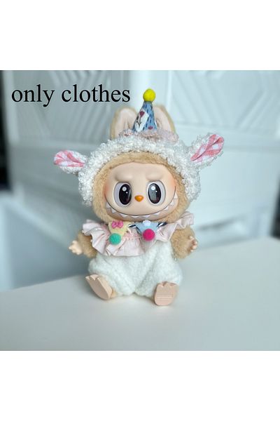 Choice as pic 17cm Labubu Idol Dolls Sitting Party Clothing Outfit Accessories Cute Mini The Monster Camell