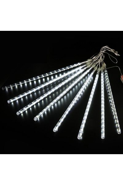 Choice EU Plug 220V 30cm-8 tubes White LED Meteor Shower Rain Lights Waterproof Falling Raindrop Fairy Stri