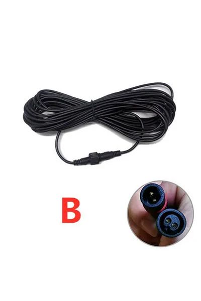 Choice black 5 Meter Extension Cable For Solar Spotlight Waterproof Cable 2 Pin Male to Female Connector Fl